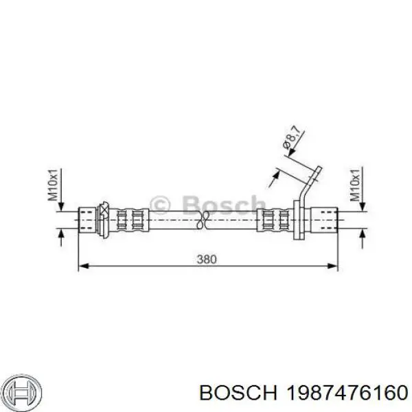1987476160 Bosch шланг тормозной передний левый