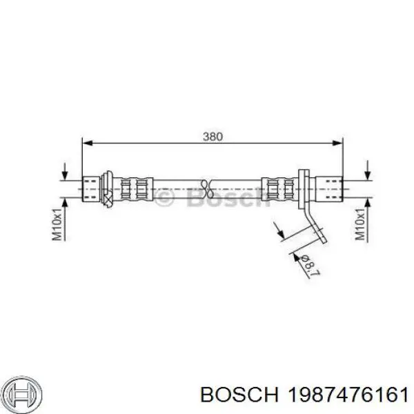 1987476161 Bosch шланг тормозной задний левый