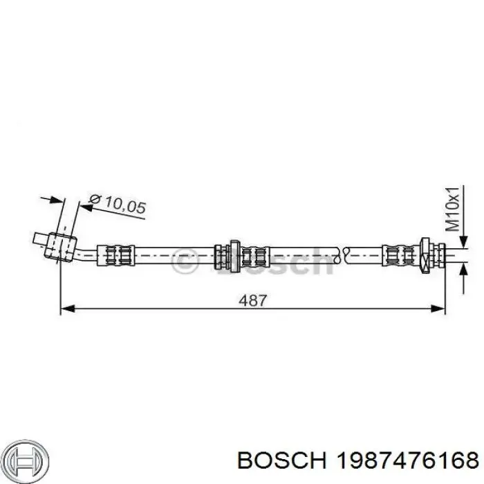 Шланг тормозной передний правый Bosch 1987476168