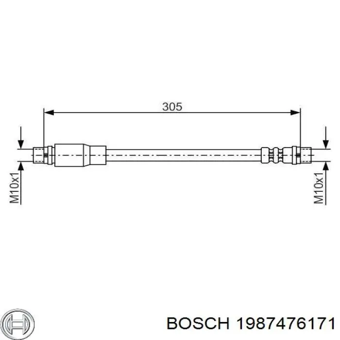 1987476171 Bosch шланг тормозной передний