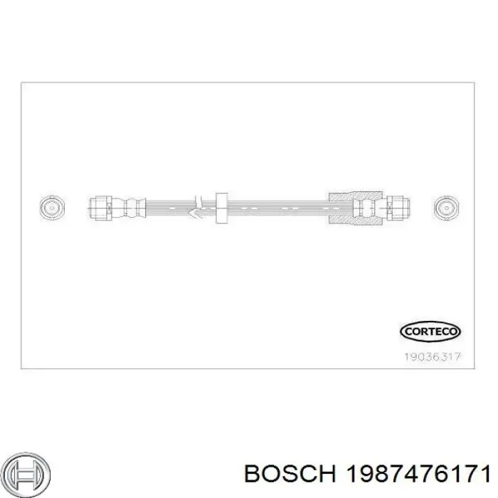 Шланг тормозной передний Bosch 1987476171 цена, от 9.41 USD