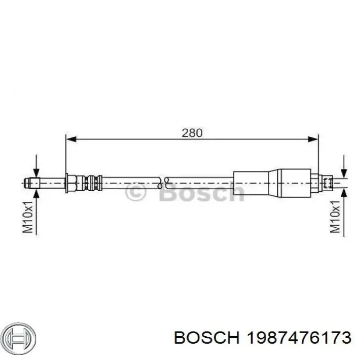 1987476173 Bosch шланг тормозной задний