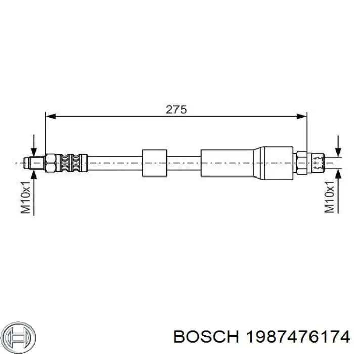 1987476174 Bosch шланг тормозной задний