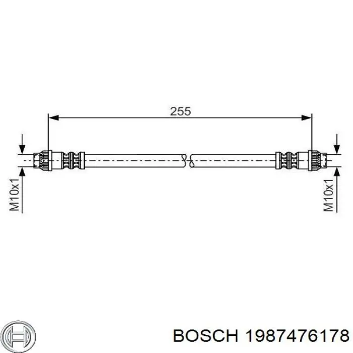 1987476178 Bosch шланг тормозной задний