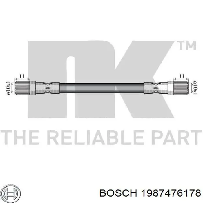1987476178 Bosch Гибкая тормозная трубка задняя