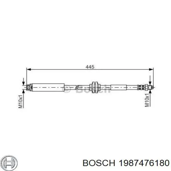 1987476180 Bosch шланг тормозной задний