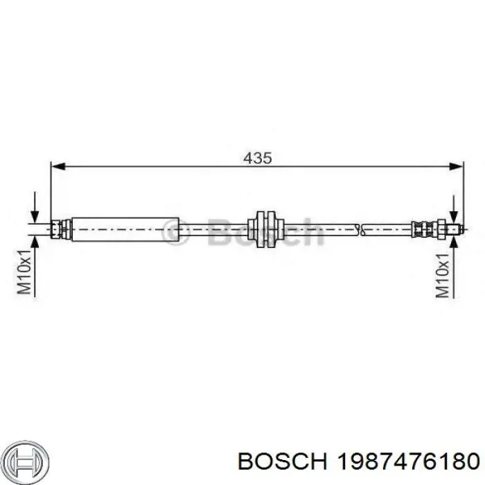 Задний тормозной шланг 1987476180 Bosch