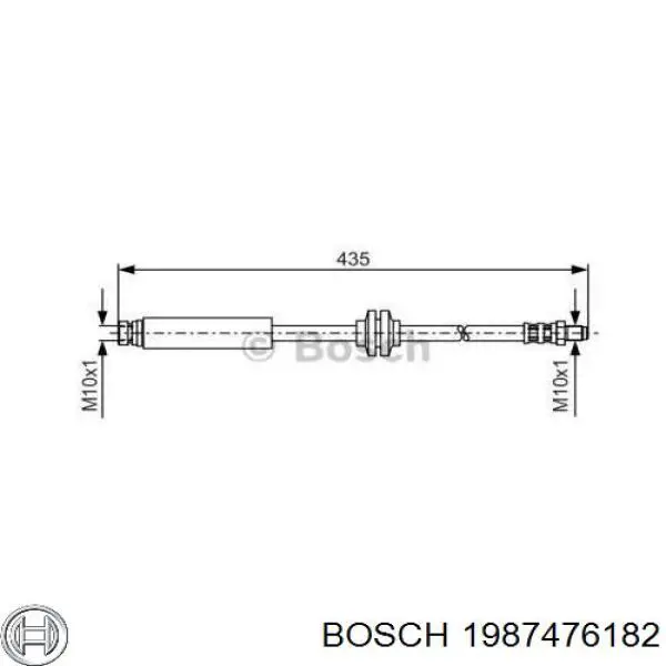 1987476182 Bosch шланг тормозной задний