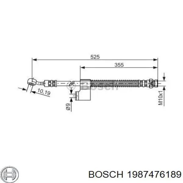 Tubo flexible de frenos delantero derecho 1987476189 Bosch