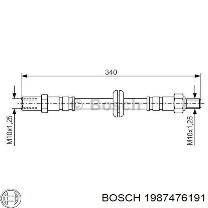 Шланг тормозной передний 1987476191 Bosch