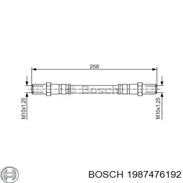 1987476192 Bosch шланг тормозной задний