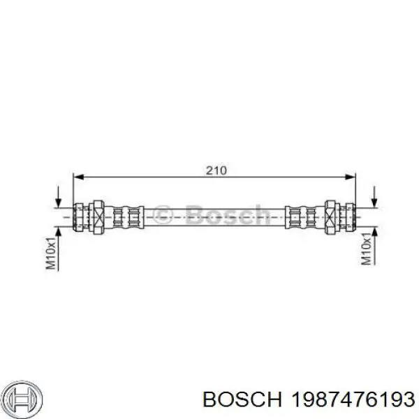 Шланг тормозной передний 1987476193 Bosch