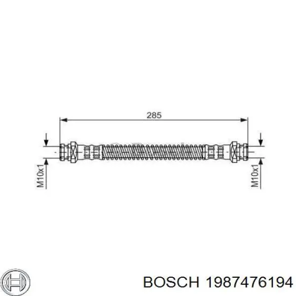 Задний тормозной шланг 1987476194 Bosch