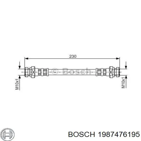 Задний тормозной шланг 1987476195 Bosch