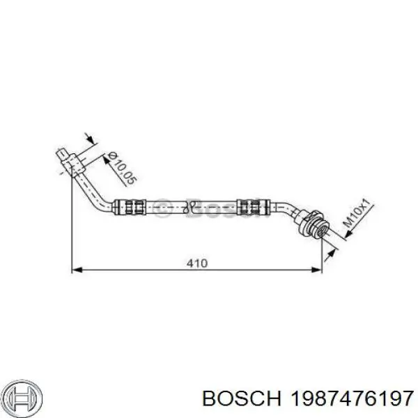 Шланг тормозной передний правый 1987476197 Bosch