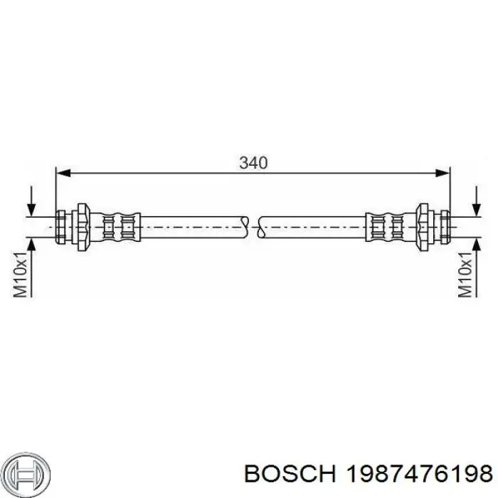 Задний тормозной шланг 1987476198 Bosch