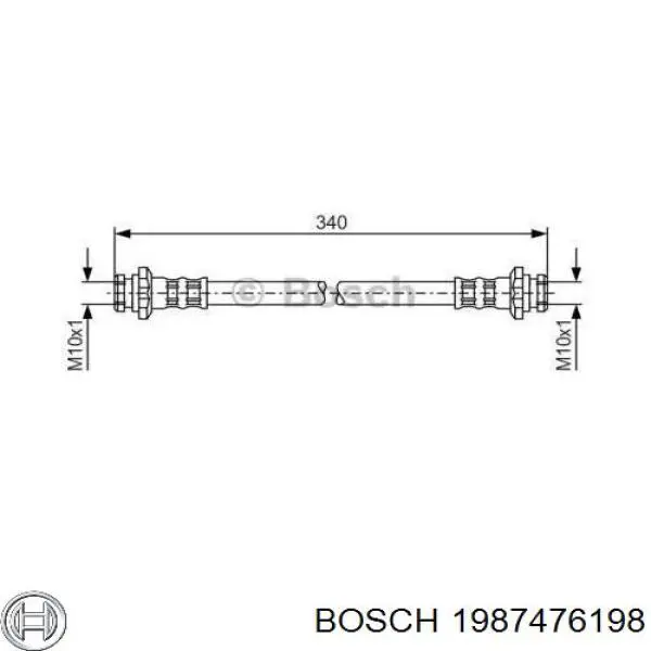 Tubo flexible de frenos trasero 1987476198 Bosch