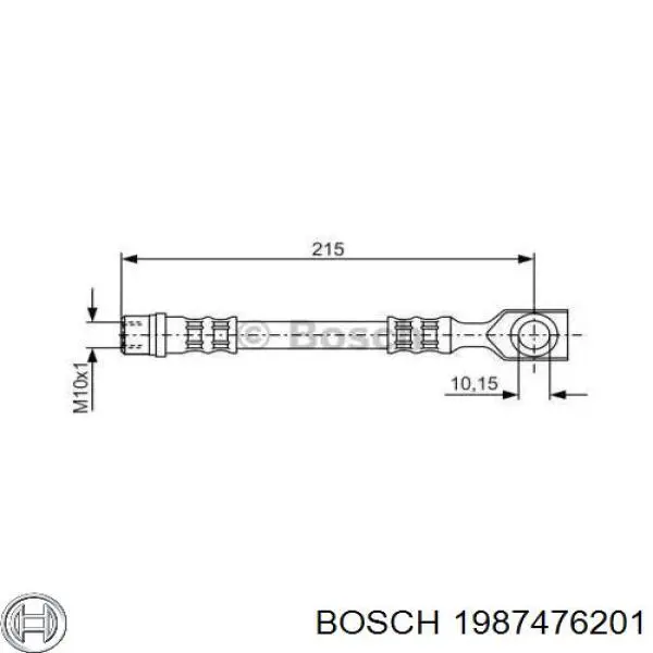 1 987 476 201 Bosch шланг тормозной задний
