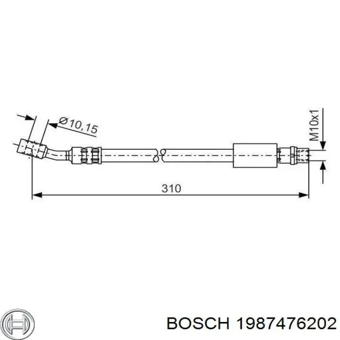 Шланг тормозной передний 1987476202 Bosch