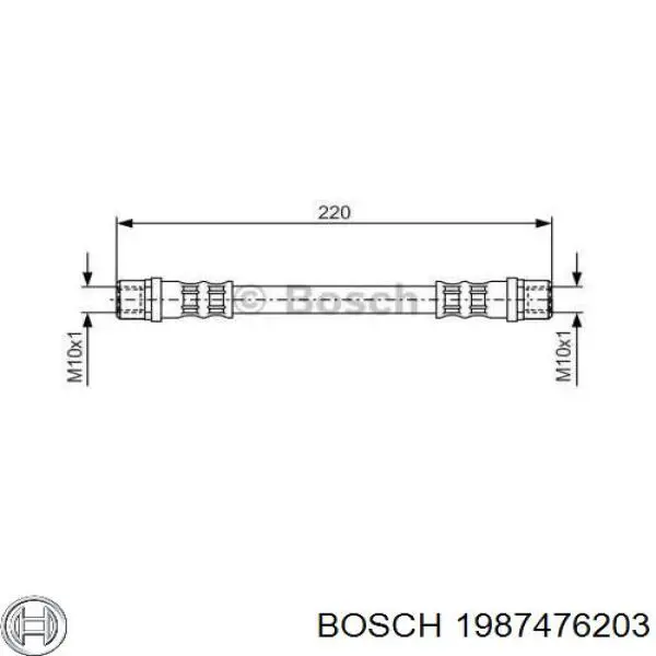 1 987 476 203 Bosch шланг тормозной задний