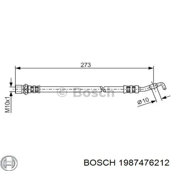 1987476212 Bosch шланг тормозной задний