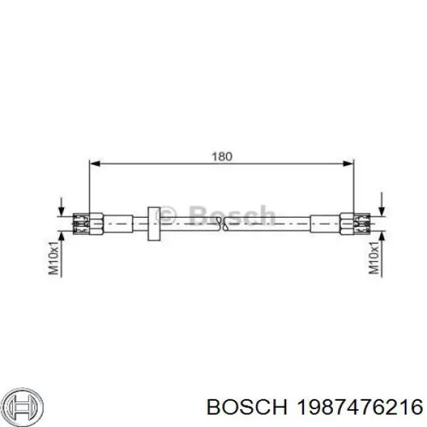 Купить 1987476216 Bosch Задний тормозной шланг