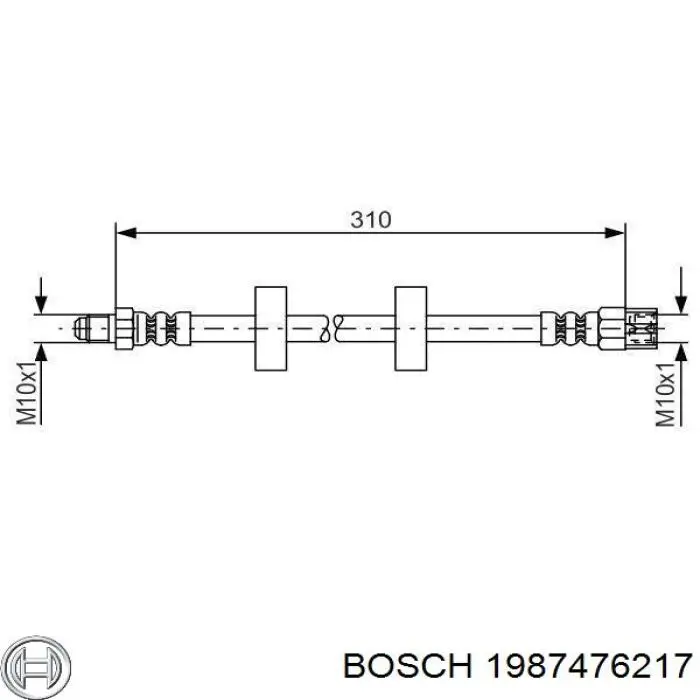 Шланг тормозной передний Bosch 1987476217