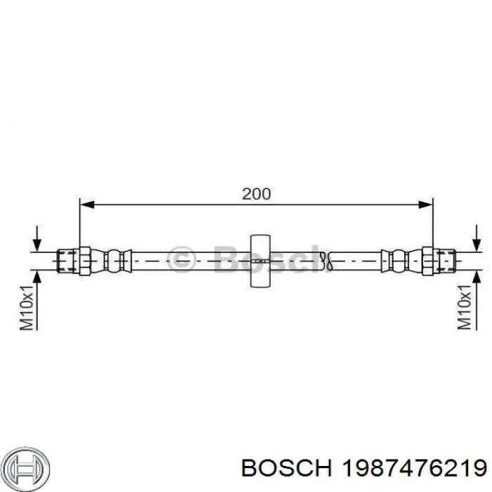 1987476219 Bosch шланг тормозной задний левый