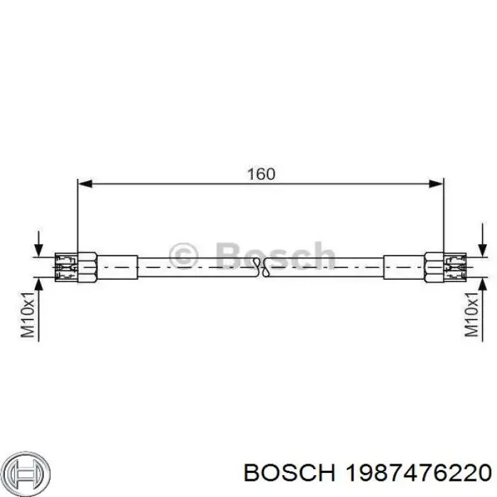 1987476220 Bosch шланг тормозной задний