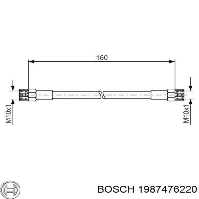 Tubo flexible de frenos trasero 1987476220 Bosch