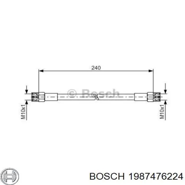 Задний тормозной шланг 1987476224 Bosch