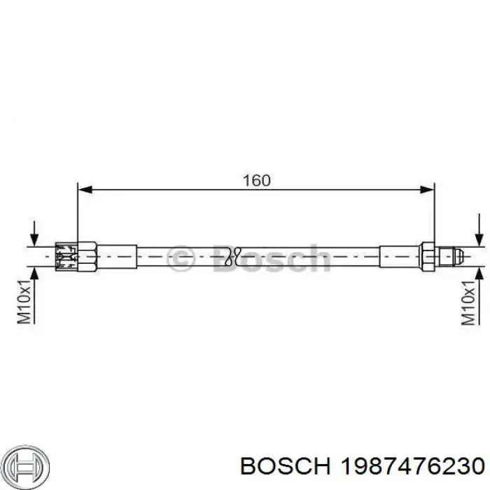 Шланг тормозной задний Bosch 1987476230