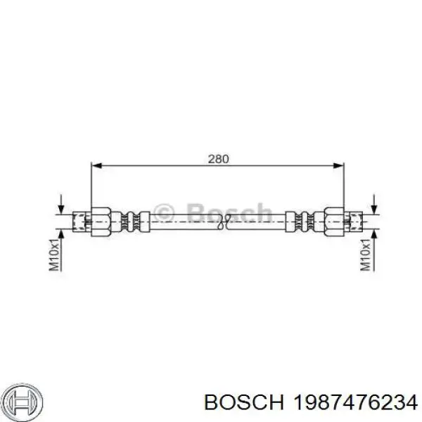 Задний тормозной шланг 1987476234 Bosch