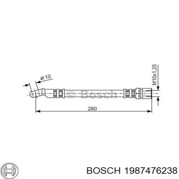 1987476238 Bosch шланг тормозной передний