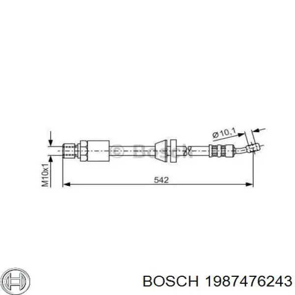 Шланг тормозной передний 1987476243 Bosch