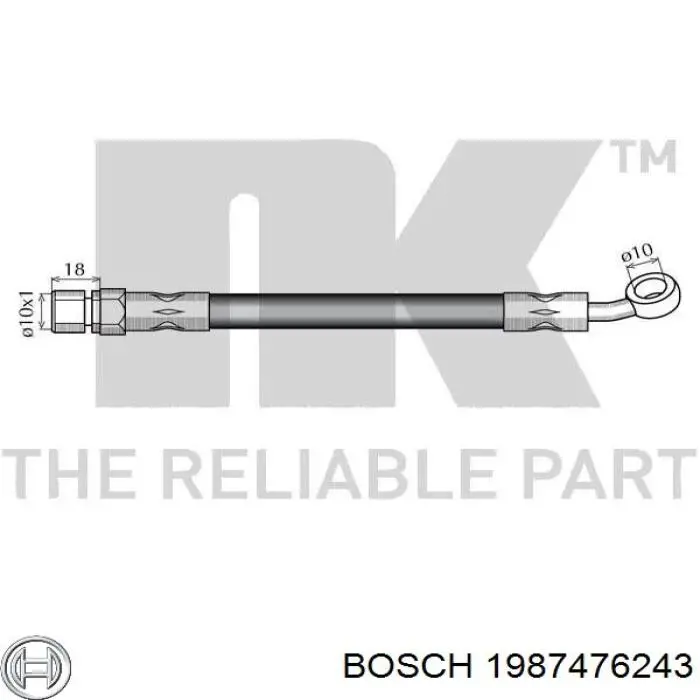 Latiguillo de freno delantero 1987476243 Bosch