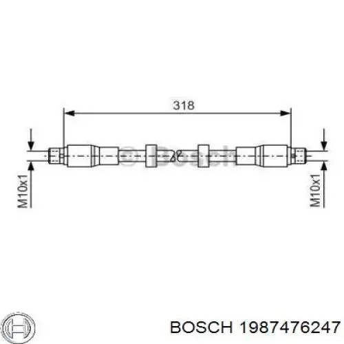 Шланг тормозной передний 1987476247 Bosch