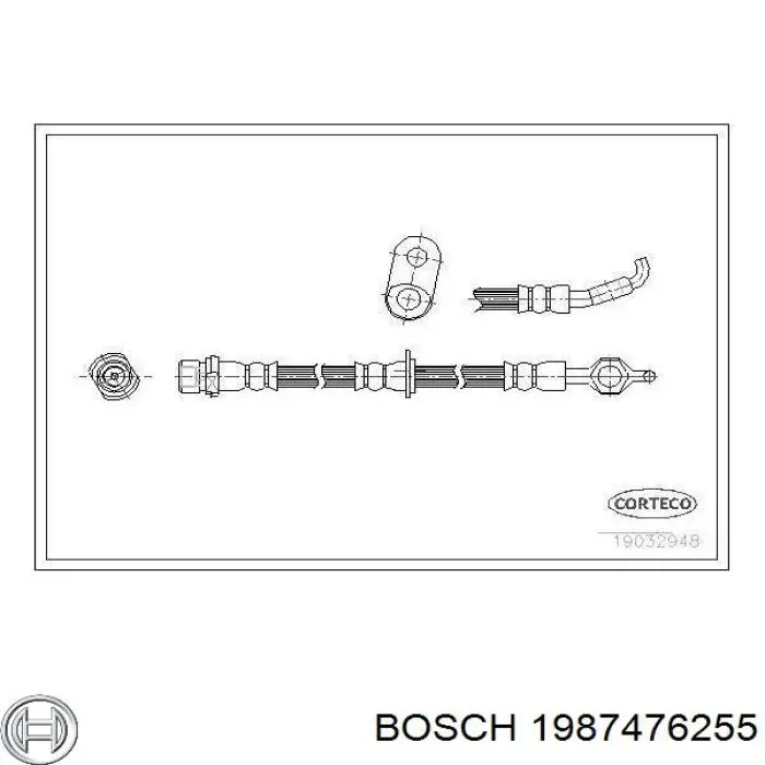 Купить 1987476255 Bosch Шланг тормозной передний, правый