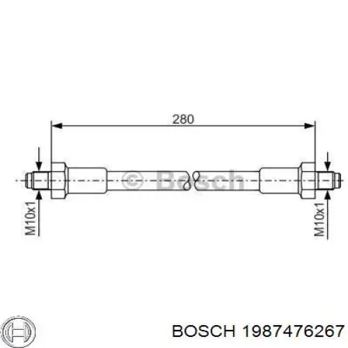 Задний тормозной шланг 1987476267 Bosch