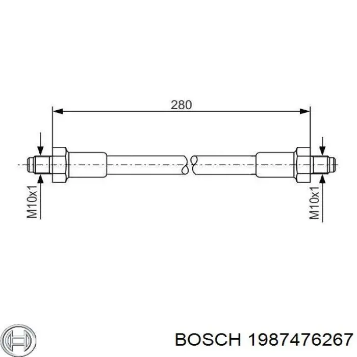 Tubo flexible de frenos trasero 1987476267 Bosch