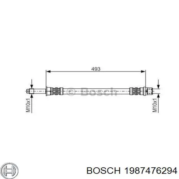 Шланг тормозной передний 1987476294 Bosch