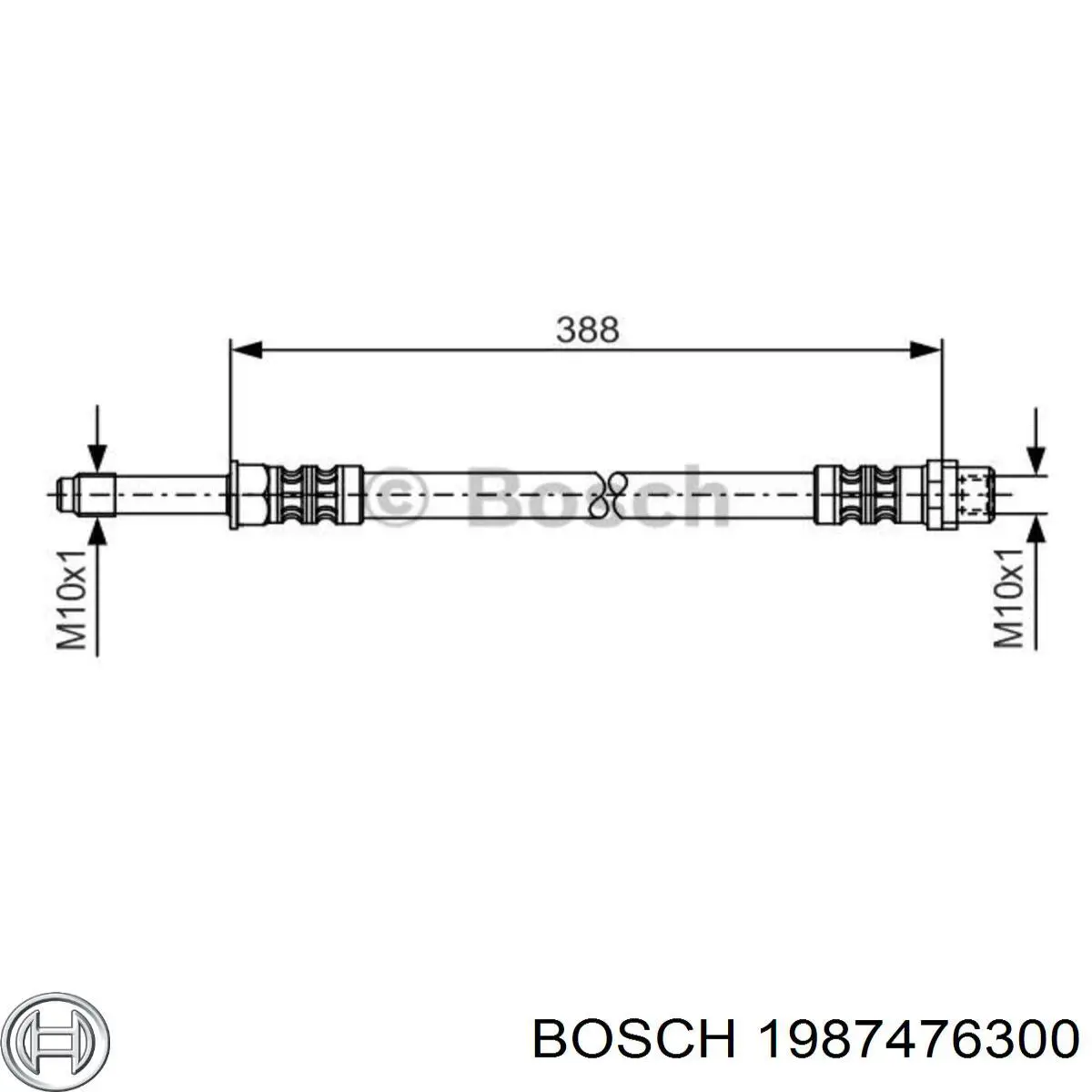 1987476300 Bosch шланг тормозной задний