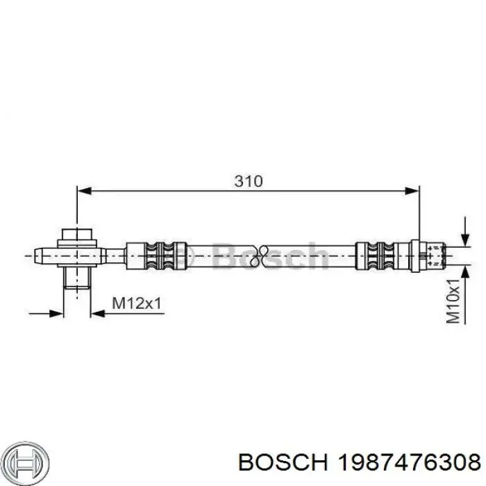 Шланг тормозной задний Bosch 1987476308