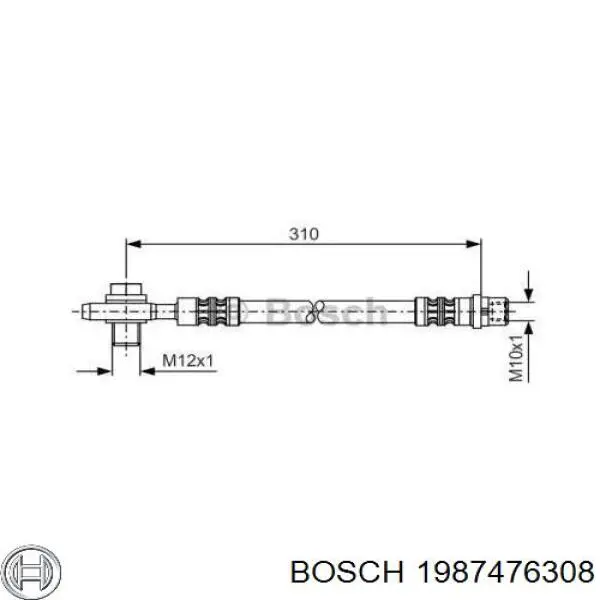 Тормозной шланг задний Bosch 1987476308 цена, от 10.98 USD