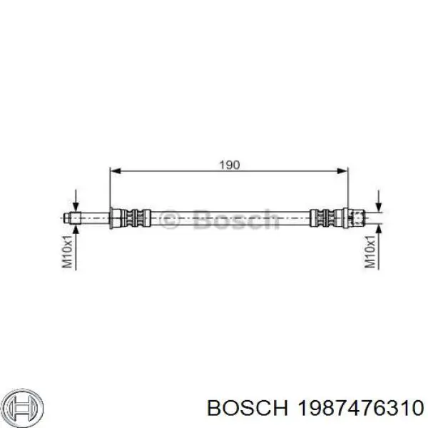 1987476310 Bosch шланг тормозной задний