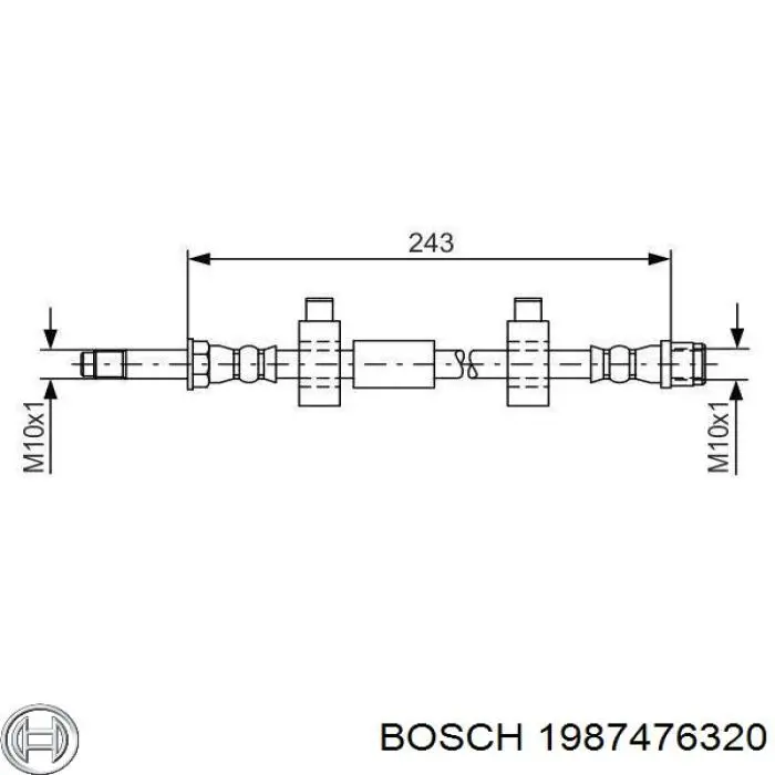 Tubo flexible de frenos trasero derecho 1987476320 Bosch