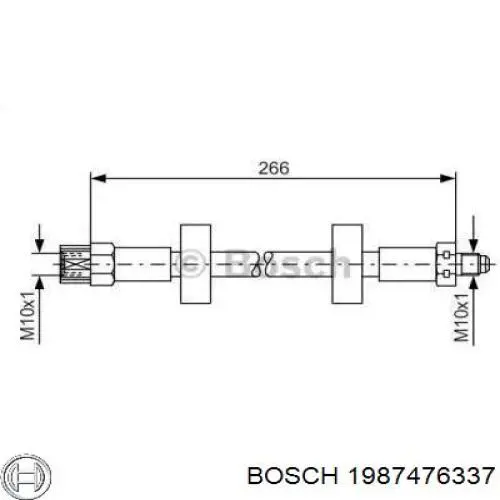 Шланг тормозной передний 1987476337 Bosch