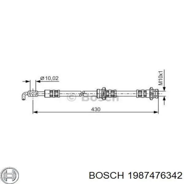 Шланг тормозной передний 1987476342 Bosch