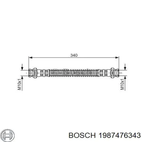 Шланг тормозной передний 1987476343 Bosch