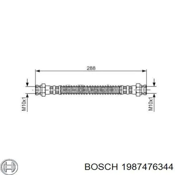 Шланг тормозной задний левый 1987476344 Bosch